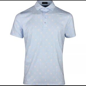 G/Fore Golf Polo Shirt Men's Sky Blue All Over Print 3D Skulls